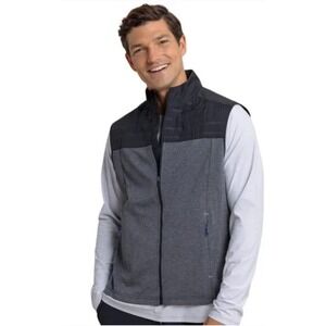 Southern Tide Mens Caviar Black Coligny Quilted Vest Size S